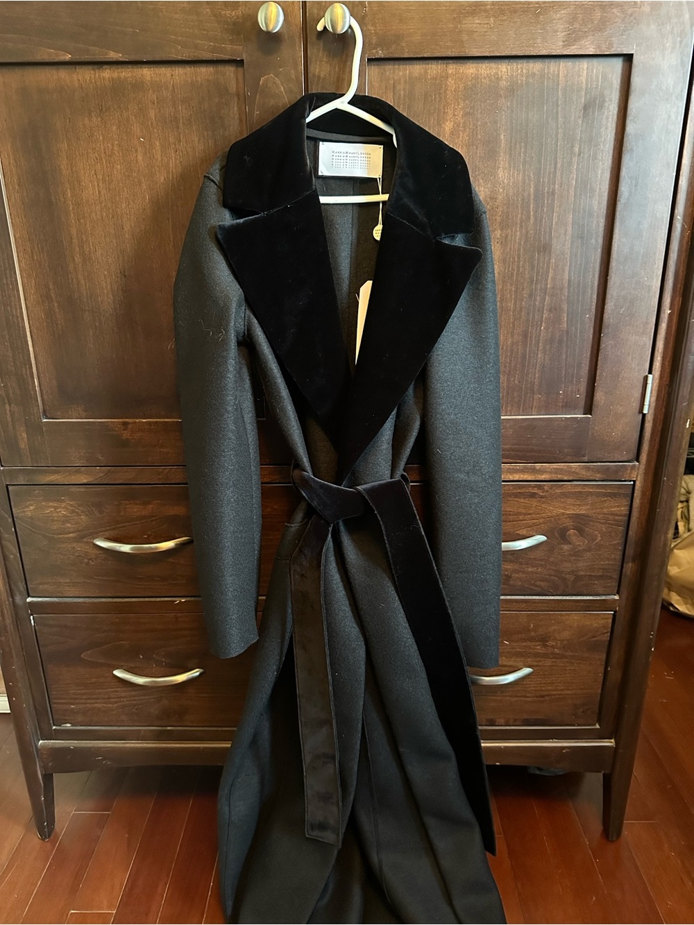 Harris Wharf London Long Wool & Velvet Duster Coat – NWT